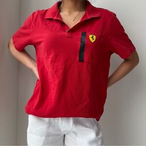 Scuderia Ferrari by Puma Red Logo Polo Shirt - Medium